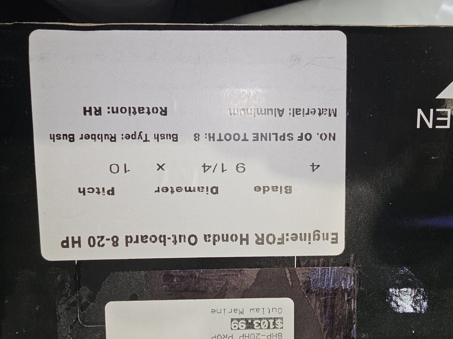 9 1/4 x 10 Aluminum Outboard Boat Propeller fit Honda Engines 8-20HP 8 Tooth Rh