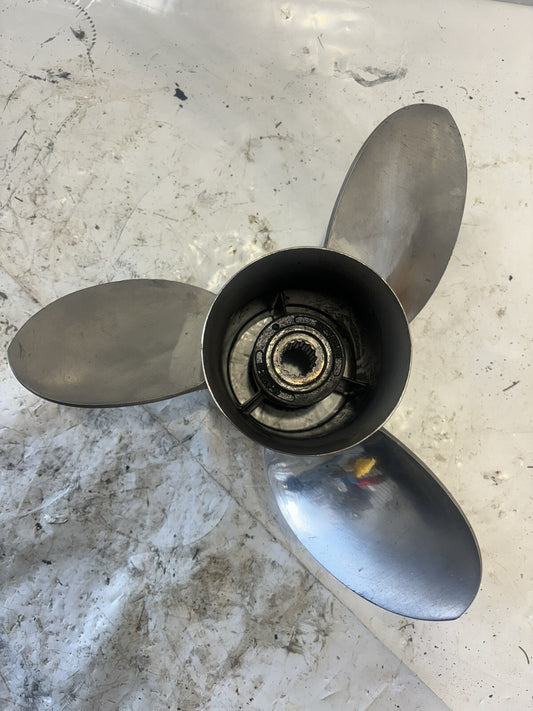 13 3/4" X 25P QUICKSILVER LASER 2 SS PROP, 48-16550-25, MERCURY 4.75", P8140