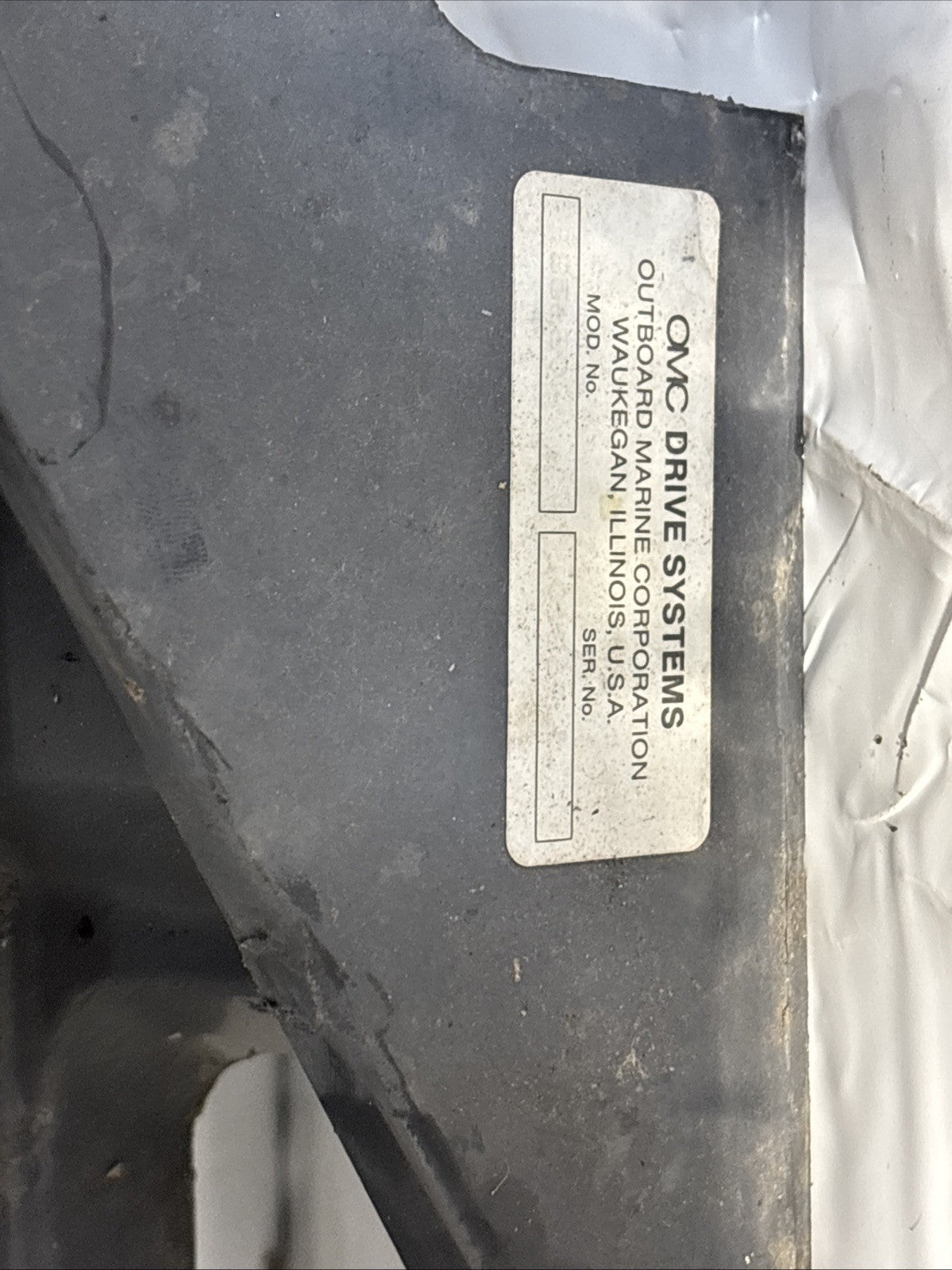 OMC 912537 0912537 911661 0911661 Cobra Rear Transom Plate V6 V8 1986-89