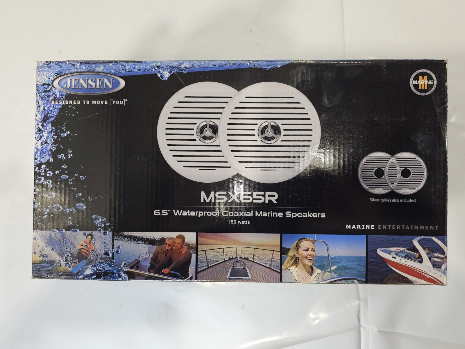 Jensen MSX65R 6.5-Inch Waterproof Coaxial Marine Speakers, 75 Watts Max. Power